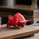 GobekUsa Bull Figurines: Porcelain Animal Statue for Home Office Decor