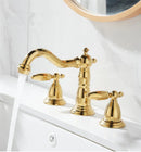 GobekUsa Gold Brass Widespread Bathroom Faucet - Antique Sink Faucets 3 Hole
