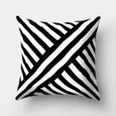 GobekUsa Geometric Star Print Pillow Cover for Home Decor - Black & White Square Texture