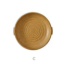 GobekUsa Japanese Style Ceramic Round Plate - Restaurant Quality Dinnerware