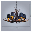 GobekUsa Antler Chandelier: Retro Resin Pendant Lamp for Living Room, Modern Rustic Lighting