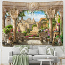 GobekUsa Garden Landscape Wall Tapestry: Boho Hippie Wizardry Psychedelic Home Decor
