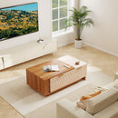 Modern Extendable Wood Coffee Table with Hidden Storage — Two-Tone Design