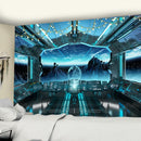 GobekUsa Galaxy Alien Planet UFO Spacecraft Tapestry Wall Hanging Home Decor
