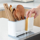 GobekUsa Double Grid Cutlery Organizer Drainer - Kitchen Utensil Holder and Sponge Rack
