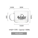 GobekUsa Creative Alphabet Glass Juice Cup with Handle | Personalized Office Tea and Dessert Cup
