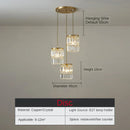GobekUsa Crystal Copper LED Chandelier Pendant Light Modern Luxury Ceiling Lamp