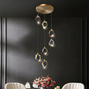 GobekUsa Crystal Diamond Chandelier for Duplex Building Stairwell Loft Pendant Lighting