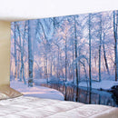 GobekUsa Christmas Snow Forest Tapestry: Bohemian Bedroom Wall Decoration