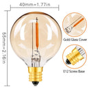 GobekUsa G40 Amber Glass Warm White LED String Lights for Patio Decor, Dimmable 1W Eqv