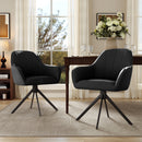 Reclining Swivel Dining Chairs, PU Leather with Metal Legs (Set of 2)