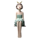 GobekUsa Bowknot Girl Figurine: Modern Nordic Character Sculpture with Storage Box
