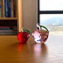 GobekUsa 3D Crystal Yellow Apple Glass Paperweight Figurine Ornaments - Office Desktop Decoration