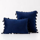 GobekUsa Black Velvet Tassel Fringe Throw Pillow Cover for Bed Sofa Couch