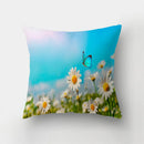 GobekUsa Butterfly Flower Pillow Case: Colorful Animal Landscape Sofa Cushion Cover