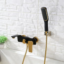 GobekUsa Gold & White Wall Mounted Bathtub Faucet, Brass Bath Shower Mixer