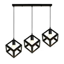 GobekUsa Geometric Cube Pendant Lights Trio Metal Shades Square Ceiling Lamps