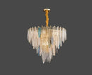 GobekUsa LED Glass Metal Leaf Chandelier: Luxury Postmodern Lighting for Home Decor, Bedroom, Living Room