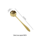 GobekUsa Gold Flower Stainless Steel Teaspoons Set for Coffee, Desserts, and Ice Cream