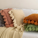 GobekUsa Boho Style Ivory Green Pink Tassles 45x45cm Cushion Cover for Home Decoration