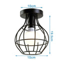 GobekUsa Iron Cage Ceiling Light Modern Nordic Retro Black Loft E27 Home Lighting