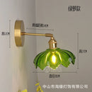 GobekUsa Japanese Copper Glass Wall Lights Modern LED Sconce for Bedroom Stair Mirror