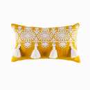 GobekUsa Boho Gold Embroidered Cotton Pillow Cover, 45x45/30x50cm