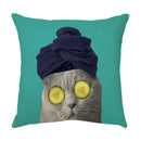 GobekUsa Cute Cat Face Decorative Cushion Cover Soft Linen Pillow for Home Sofa