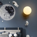 GobekUsa Astronaut Moon Wall Lamp: Creative 3D Printing Light for Kids' Bedroom.