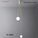 GobekUsa Glass Ball Brass Pendant Lights LED for Restaurant and Bedroom Lighting