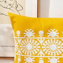 GobekUsa Boho Gold Embroidered Cotton Pillow Cover, 45x45/30x50cm