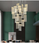 12 Lights -Luxury modern LED chandelier for staircase, lobby, living room, stairwell