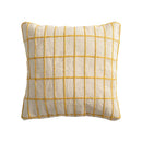 GobekUsa Cotton Woven Check Yellow Grey Ivory Cushion Cover for Home Living Room