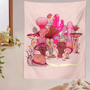 GobekUsa Cactus Mushroom Girl Tapestry Psychedelic Witchcraft Home Decor