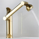 GobekUsa Gold Multifunction Bathroom Sink Faucet Hot Cold Water Mixer Deck Mounted