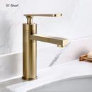 GobekUsa Gold Brass Bathroom Basin Faucet Single Handle Deck Mounted Brushed Gold Tap