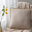 GobekUsa Linen Fringe Cushion Cover: Blue Grey Yellow Red Green for Sofa Bed