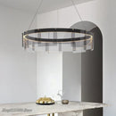 GobekUsa LED Glass Ring Pendant Lights: Modern Iron Art Hanging Lamps for Home Décor