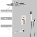 GobekUsa Brushed Nickel Shower System with Rain Shower Head for Wall Mounted Bathroom