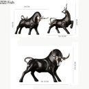 GobekUsa Bull Sculpture Resin Animal Statue Home Decor Craft Figurine