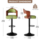 Adjustable Swivel Bar Stool — Rustic Modern, Black or Brown