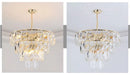 GobekUsa Gold Steel Crystal LED Pendant Light Fixture Luxe Round Hanging Lamp