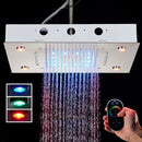 GobekUsa LED Luxury Ceiling Embedded Shower Head Rainfall Colorful Bathroom Showers 304SUS