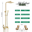 GobekUsa Brushed Gold 4-Way Brass Shower Set with Bidet Mixer Tap