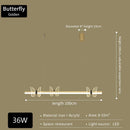 GobekUsa Butterfly Flower Chandelier Long Strip Pendant Lights