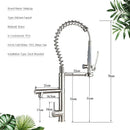 GobekUsa Brushed Nickel Spring Kitchen Faucet Single Handle 360 Rotation Mixer Tap