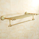 GobekUsa Gold Bathroom Accessories Set: Shelf, Towel Rack, Holder, Brush Holder, Bath Hardware