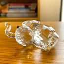 GobekUsa Clear Glass Elephant Figurine Cute Animal Ornament Collectible Home Decor