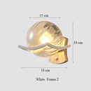 GobekUsa Japanese Moon Wood Wall Lamp - Minimalist Design - LED Sconce Lights