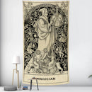 GobekUsa Black & White Tarot Witchcraft Tapestry | Bohemian Hippie Mandala Wall Decor